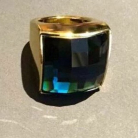 Balmain x H&M Emerald Green Crystal Cocktail Ring - Picture 1 of 9